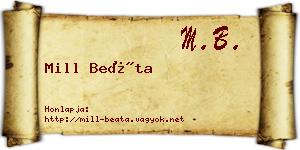 Mill Beáta névjegykártya